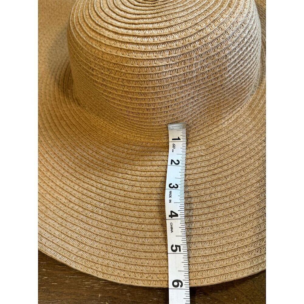 Old Navy Women's Beige Wide Brim Floppy Straw Sun Hat Size S -M - Picture 8 of 10